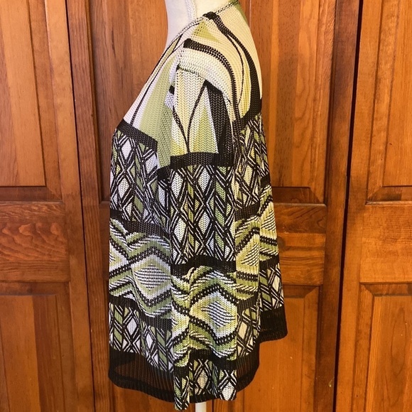 Alfred Dunner Open Front Chevron Pattern Cardigan Preowned Size PM - Picture 3 of 9